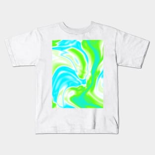 preppy trendy spring pastel aqua blue mint green Swirl Kids T-Shirt